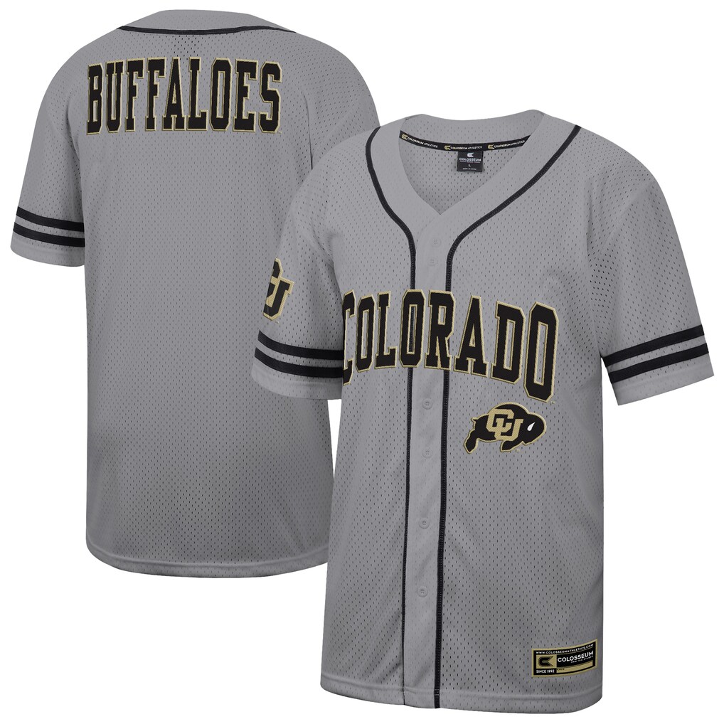 Men's Colosseum Gray Colorado Buffaloes Free Spirited Baseball Jersey - Jersey