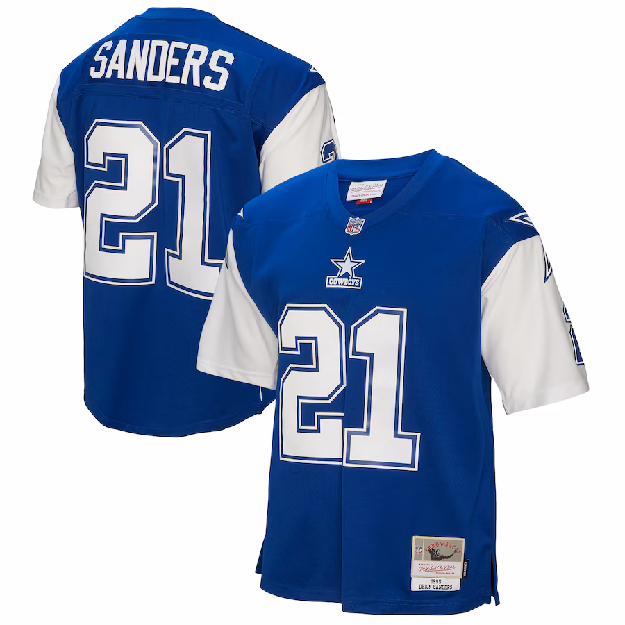 Men's Dallas Cowboys Deion Sanders Mitchell & Ness Blue 1995 Legacy Replica Jersey - Jersey