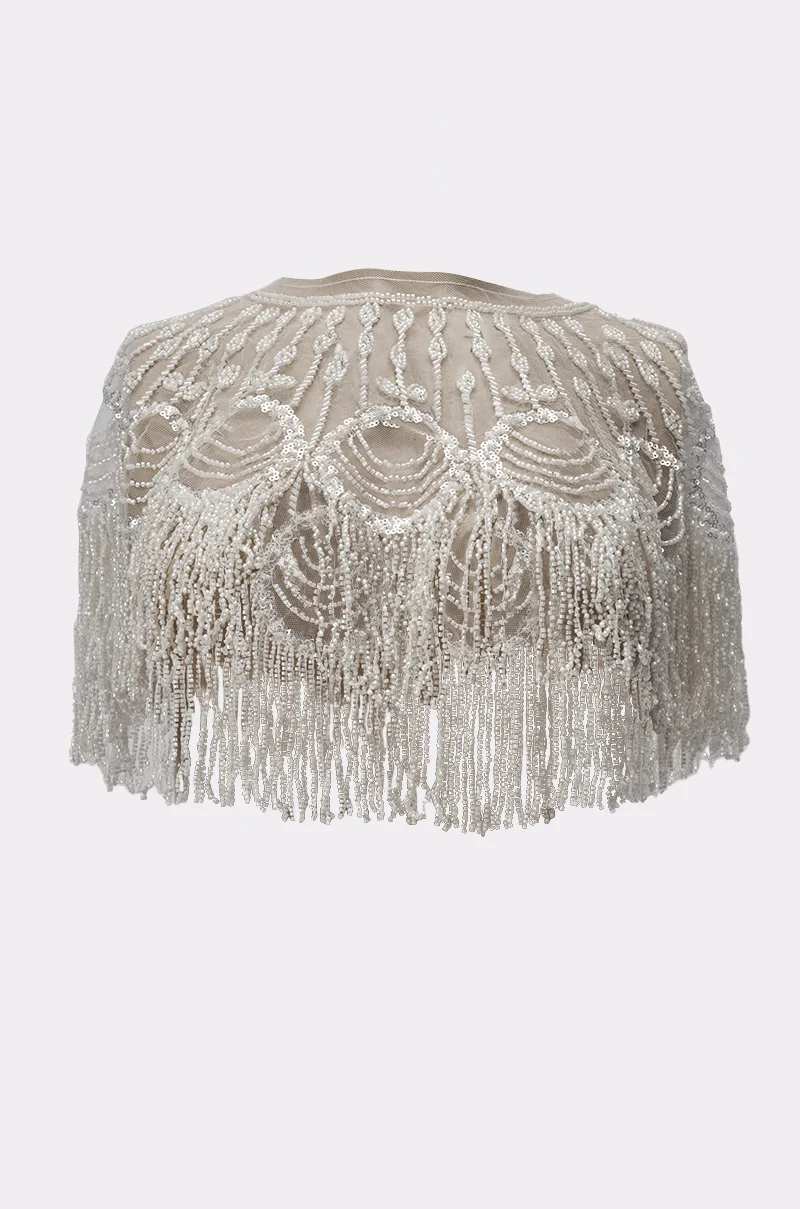 SHOWSTOPPER BEADED SHORT CAPE - Akira Wear