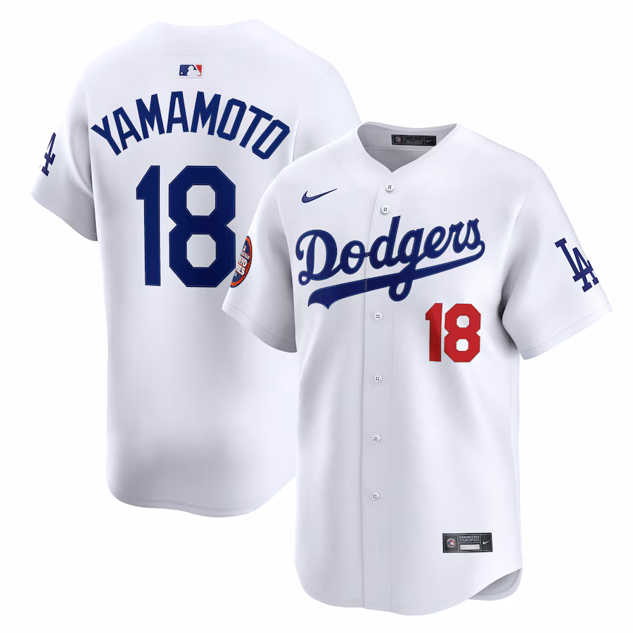 Men's Los Angeles Dodgers Yoshinobu Yamamoto Nike White 2025 MLB World Tour: Tokyo Series Home Limited Player Jersey - Jersey