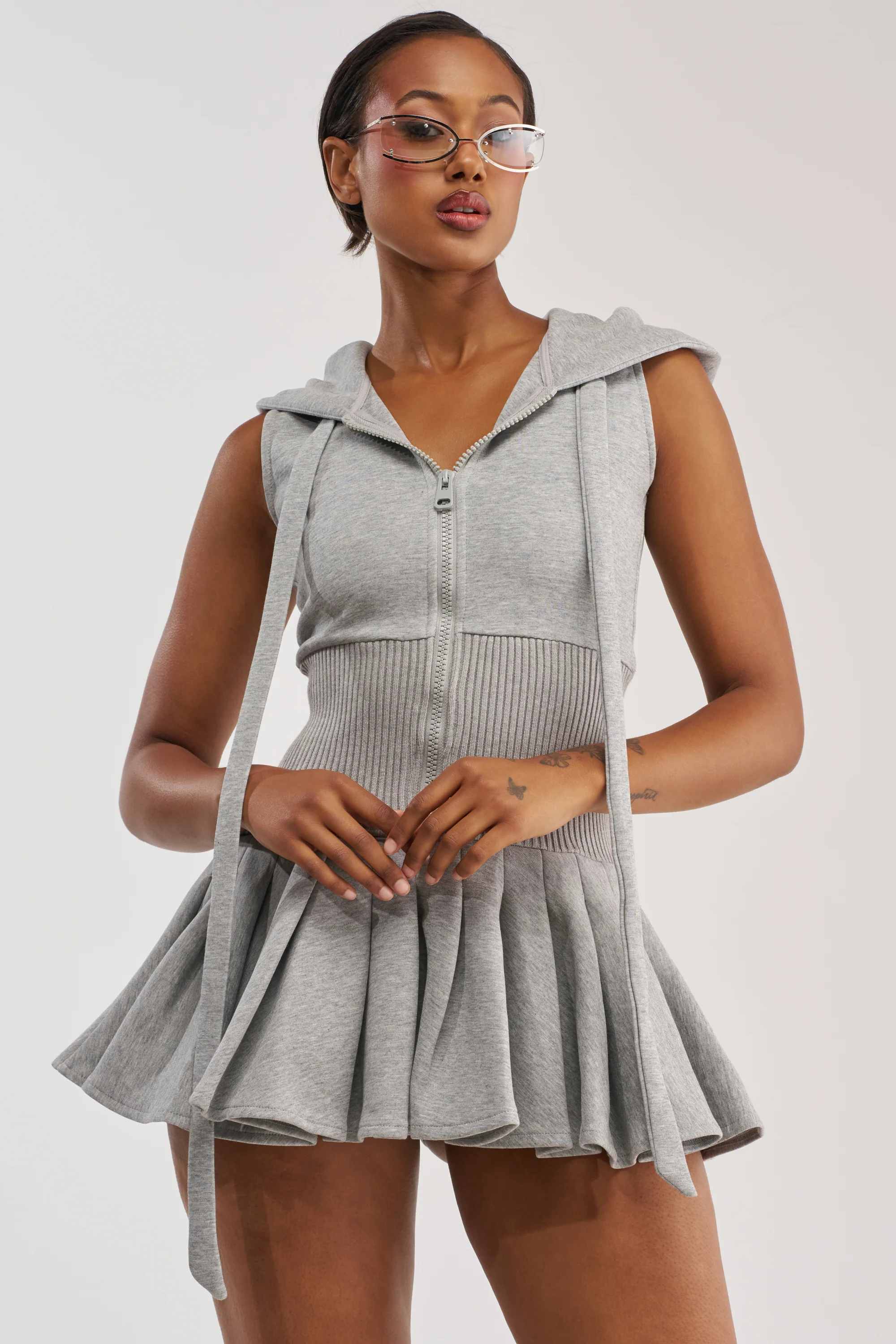 REBEL WITH A CAUSE HOODED MINI DRESS - Akira Wear