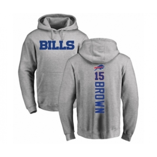 Football Buffalo Bills #15 John Brown Ash Backer Pullover Hoodie - Jersey