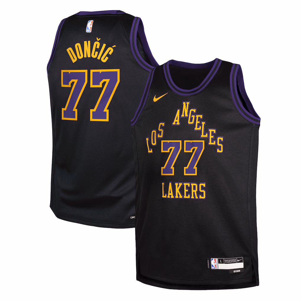 Youth Los Angeles Lakers Luka Dončić Nike Black 2025/26 City Edition Swingman Jersey - Jersey