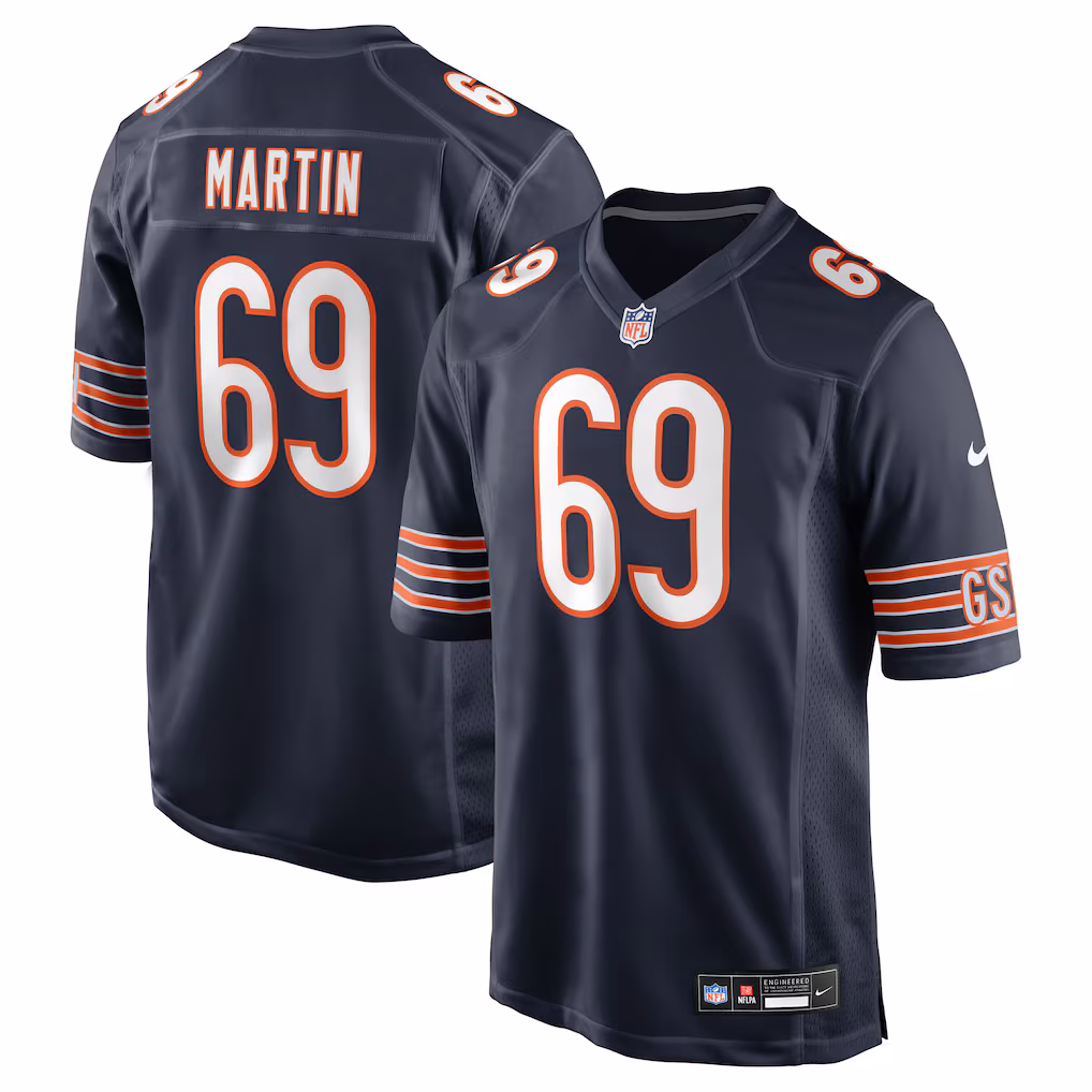 Men's Chicago Bears Jeremiah Martin Nike Navy Team Game Jersey - Jersey