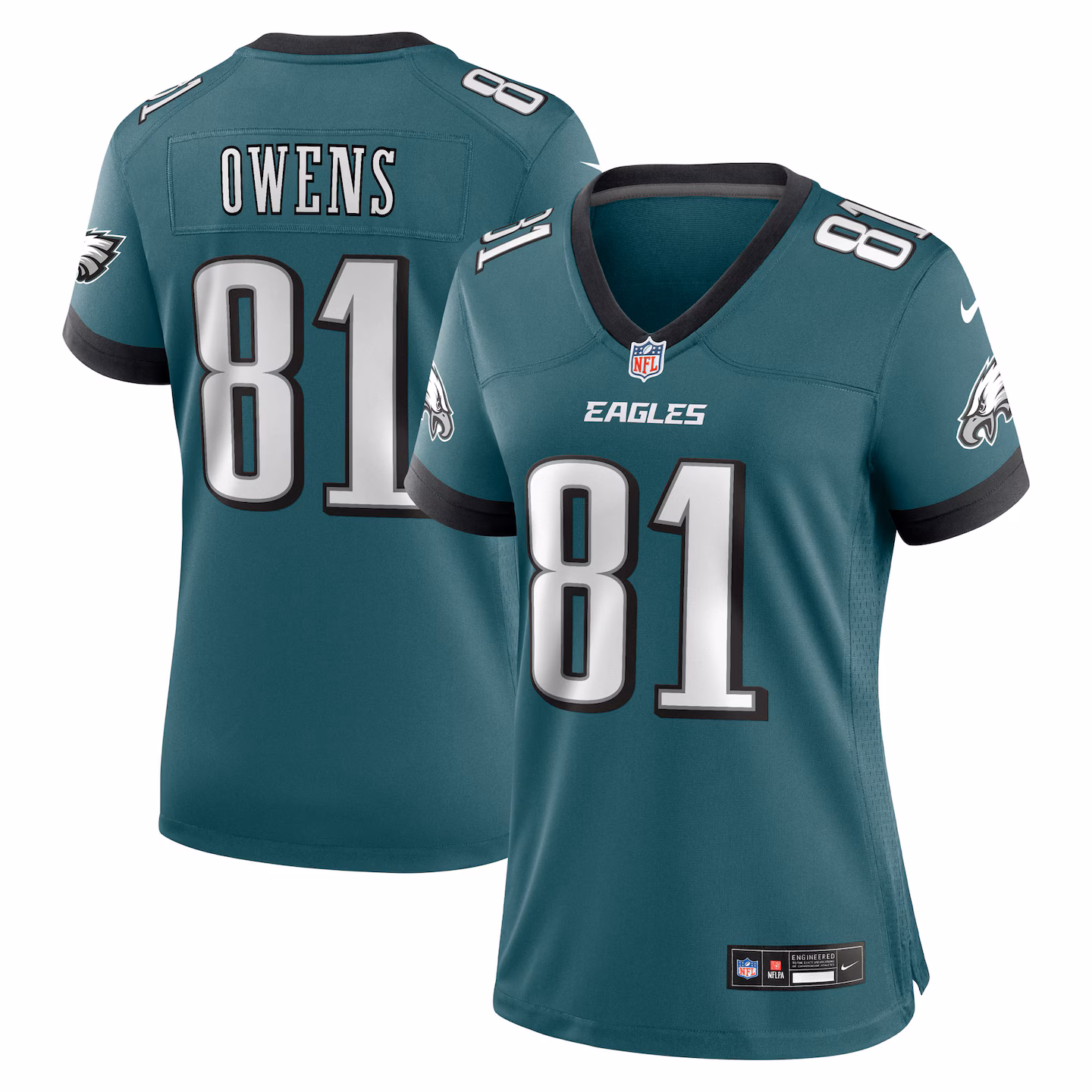 Women's Philadelphia Eagles Terrell Owens Nike Midnight Green Team Retired Game Jersey - Jersey
