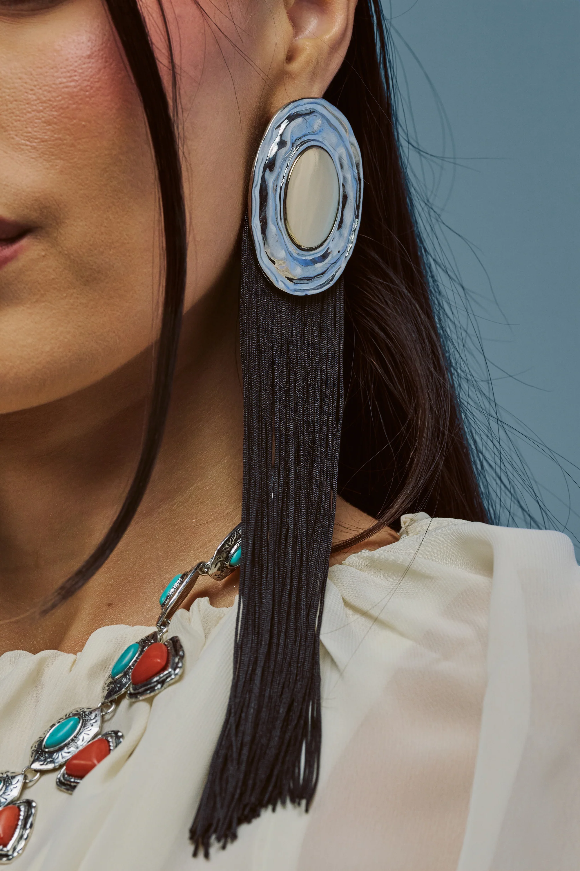 TASSEL DIVA STATEMENT EARRINGS IN BLACK - Akira Wear