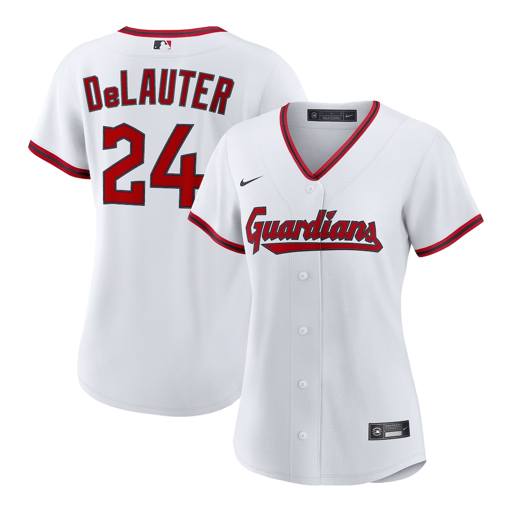 Women's Cleveland Guardians Chase DeLauter Nike White Home Replica Jersey - Jersey