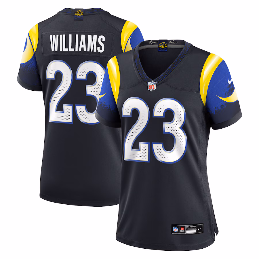 Women's Los Angeles Rams Kyren Williams Nike Midnight Blue 2025 Rivalries Collection Game Jersey - Jersey