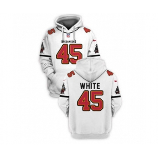 Men's Tampa Bay Buccaneers #45 Devin White 2021 White Pullover Football Hoodie - Jersey