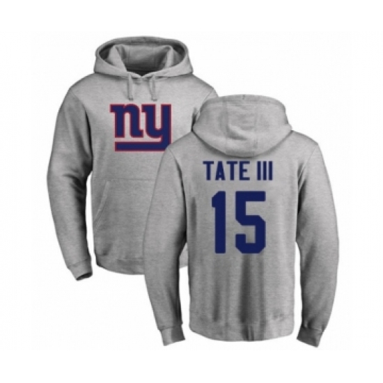 Football New York Giants #15 Golden Tate III Ash Name & Number Logo Pullover Hoodie - Jersey