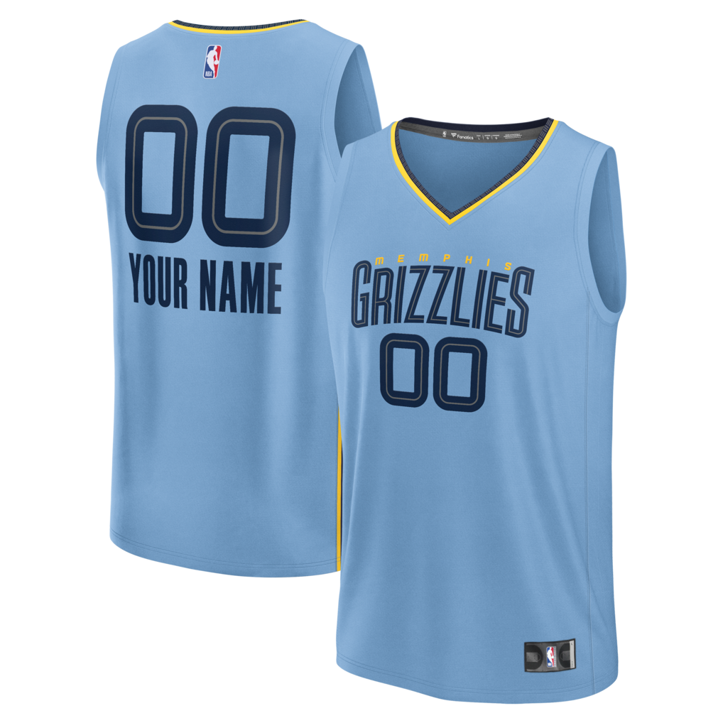 Youth Memphis Grizzlies Fanatics Light Blue Fast Break Custom Jersey - Statement Edition - Jersey