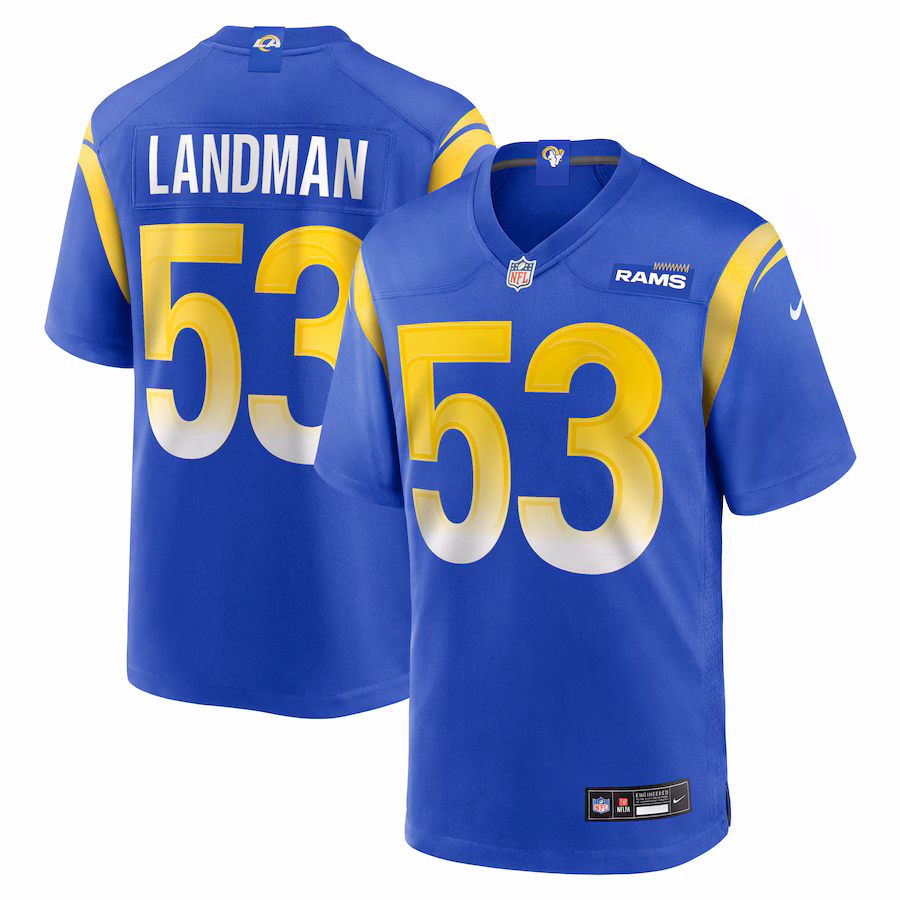 Men's Los Angeles Rams Nate Landman Nike Royal Team Game Jersey - Jersey