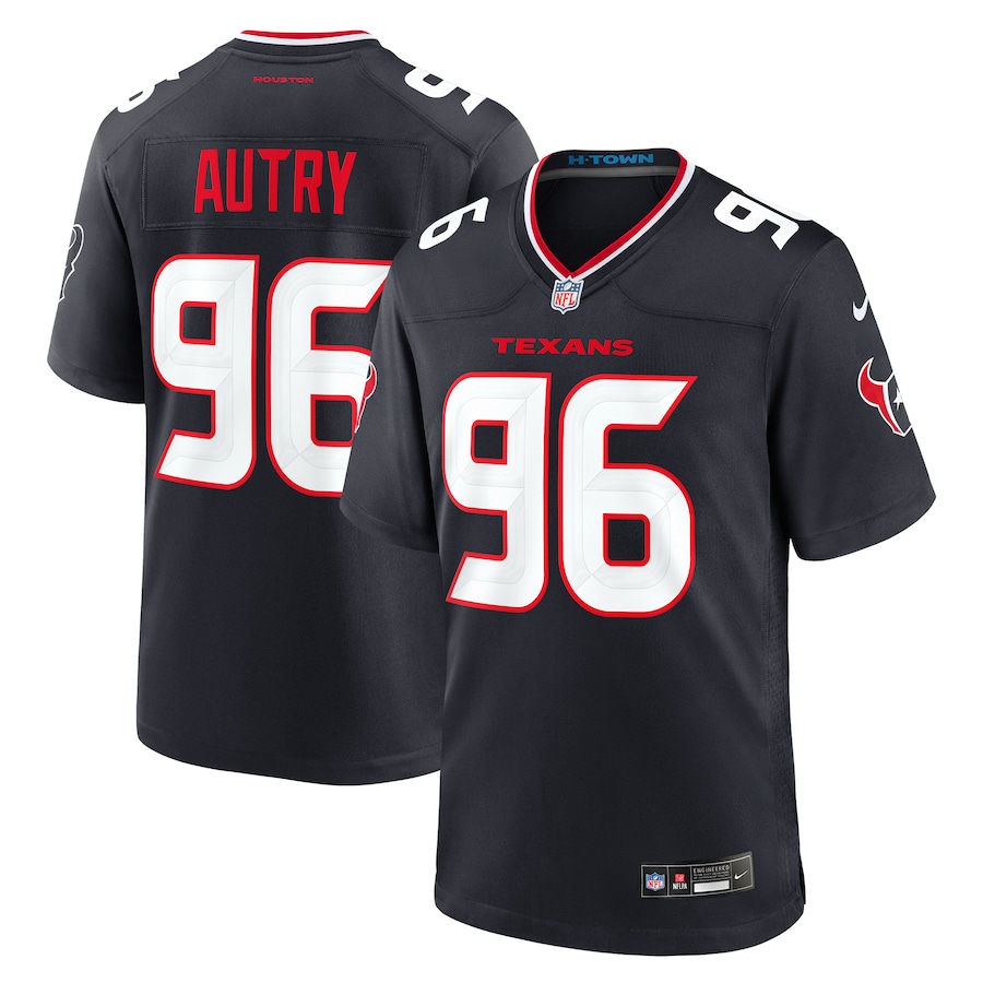 Men's Houston Texans Denico Autry Nike Navy Team Game Jersey - Jersey