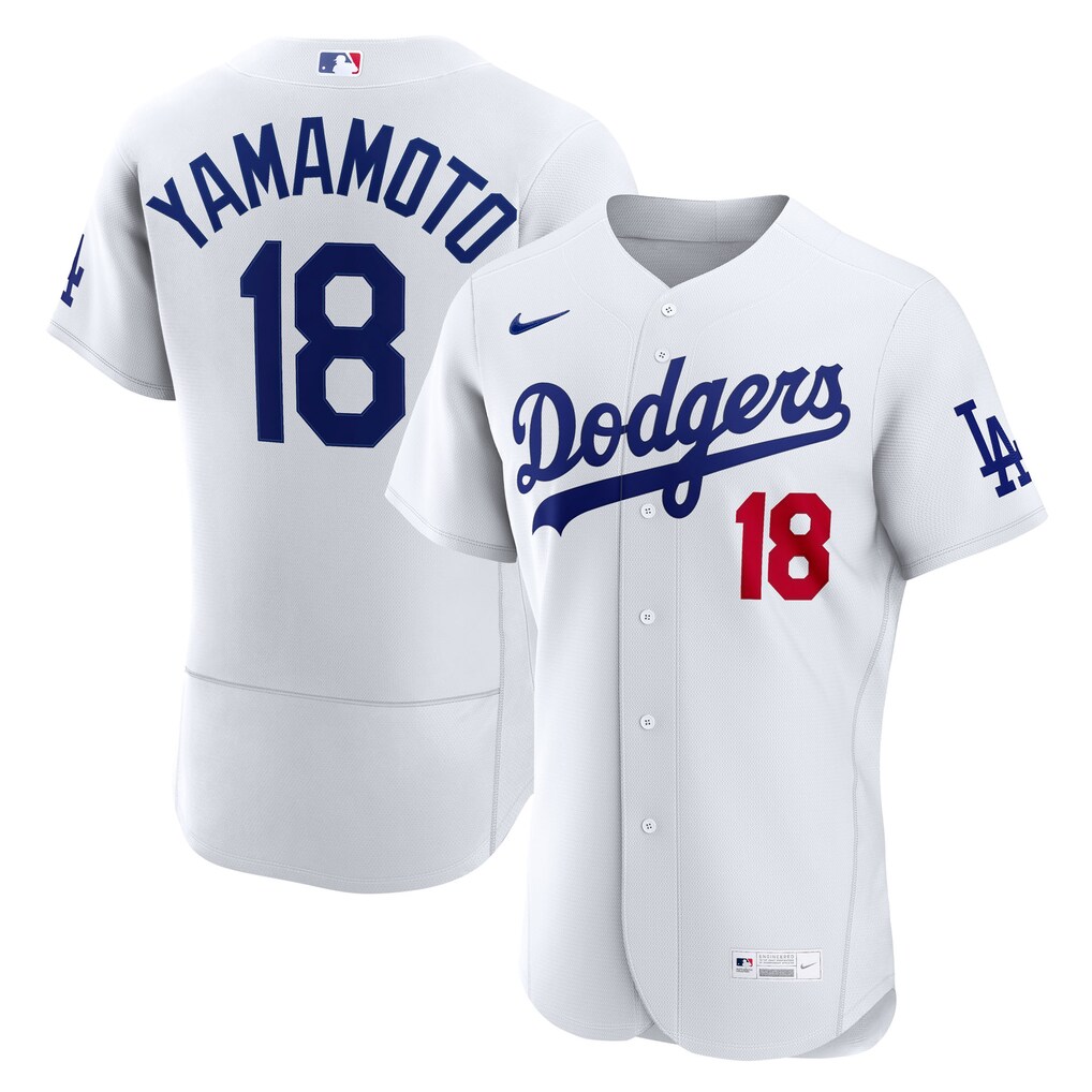 Men's Los Angeles Dodgers Yoshinobu Yamamoto Nike White Home Authentic Jersey - Jersey
