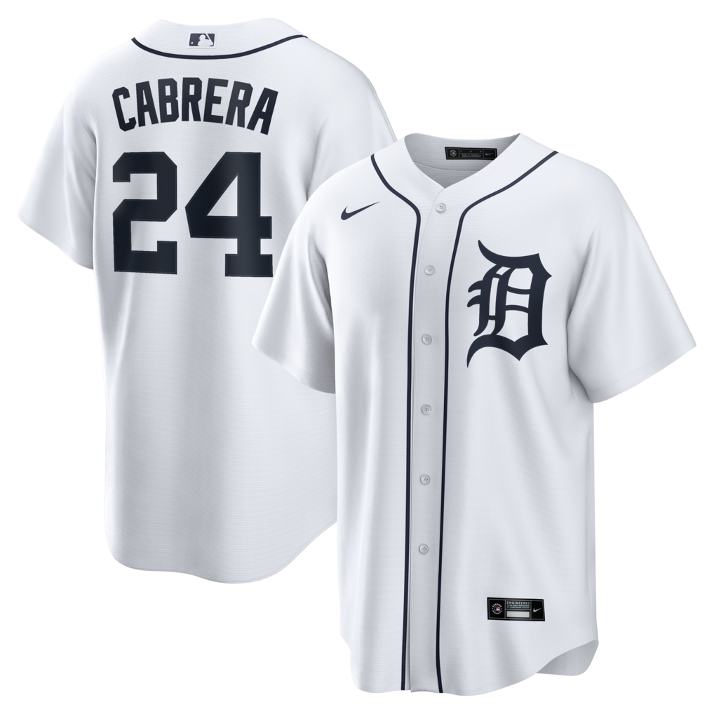 Men's Detroit Tigers Miguel Cabrera Nike White Home Retired Player Replica Jersey - Jersey