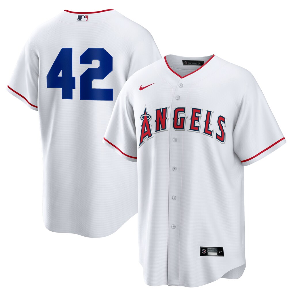 Men's Los Angeles Angels Nike White Home  2025 Jackie Robinson Day Replica Jersey - Jersey