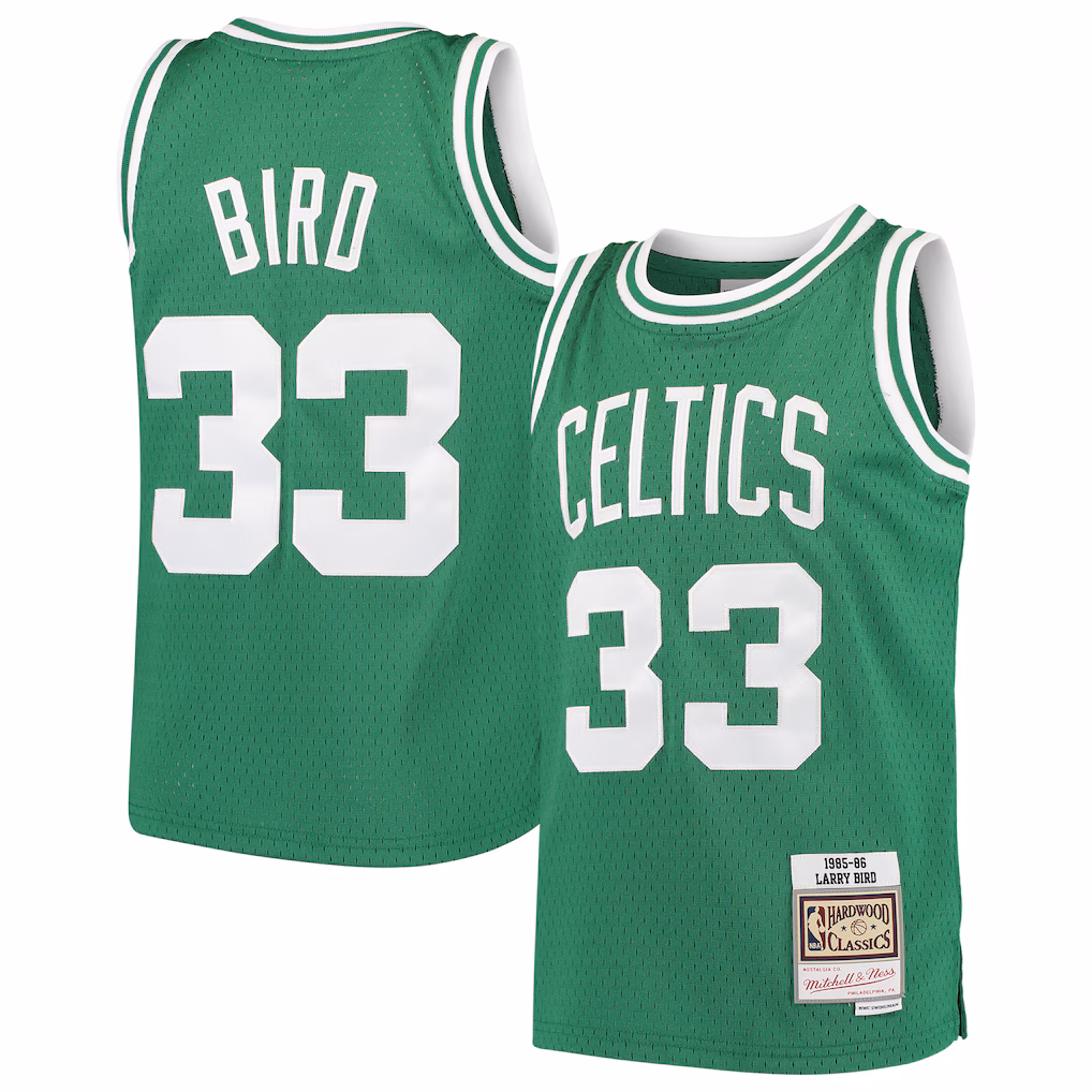 Youth Boston Celtics Larry Bird Mitchell & Ness Kelly Green Hardwood Classics Swingman Throwback Jersey - Jersey