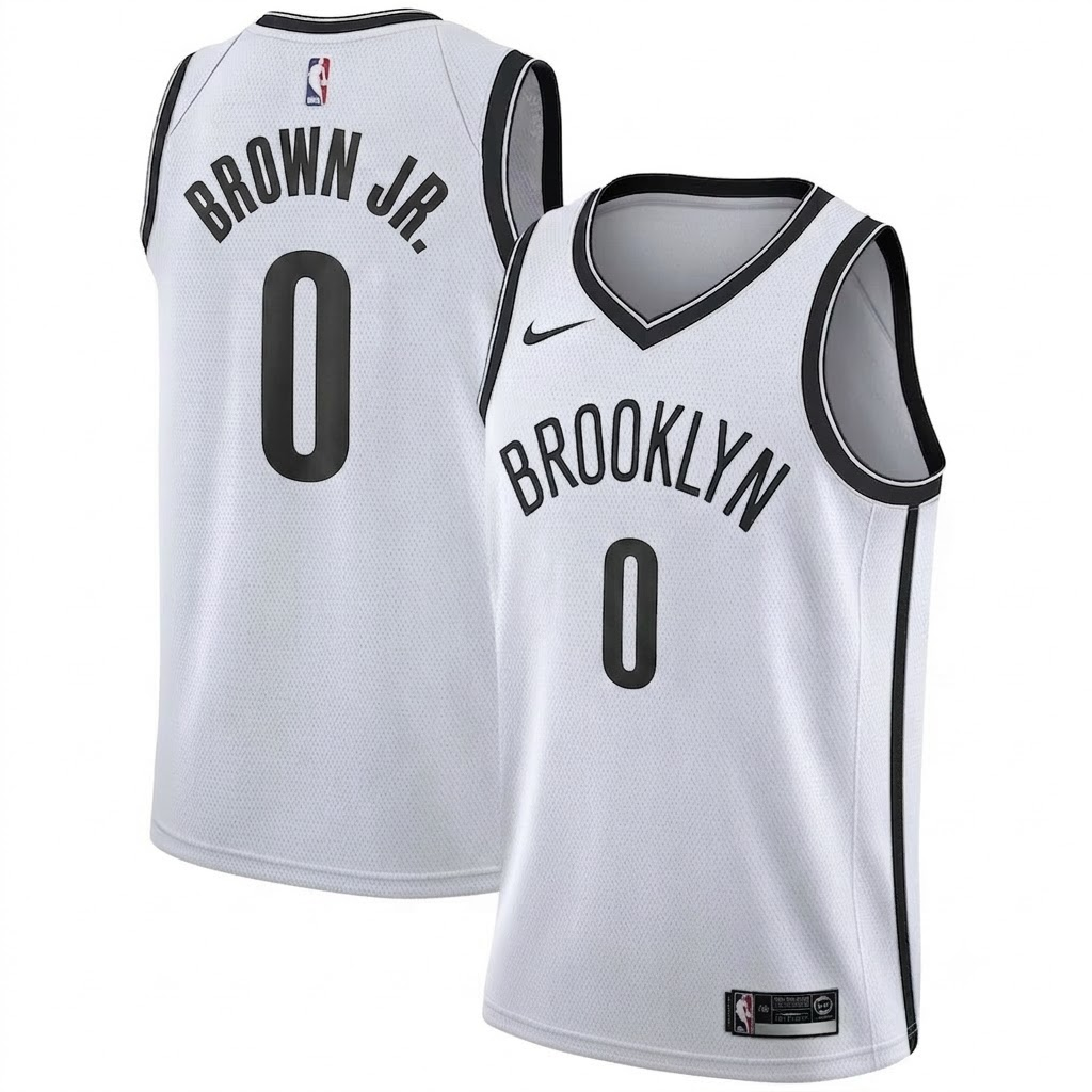 Unisex Brooklyn Nets BROWN JR. Nike White Swingman Jersey - Association Edition - Jersey