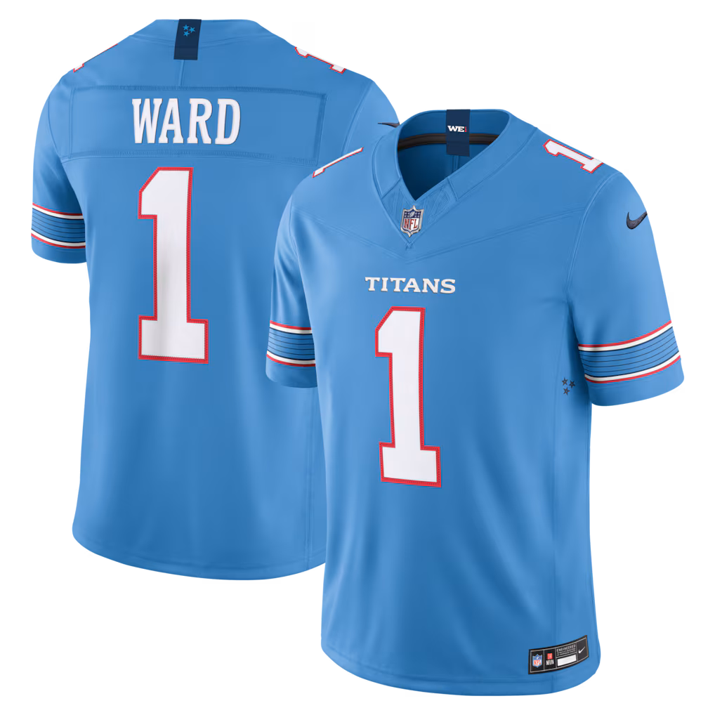 Men's Tennessee Titans Cameron Ward Nike Light Blue Vapor F.U.S.E. Sewn Down Limited Jersey - Jersey