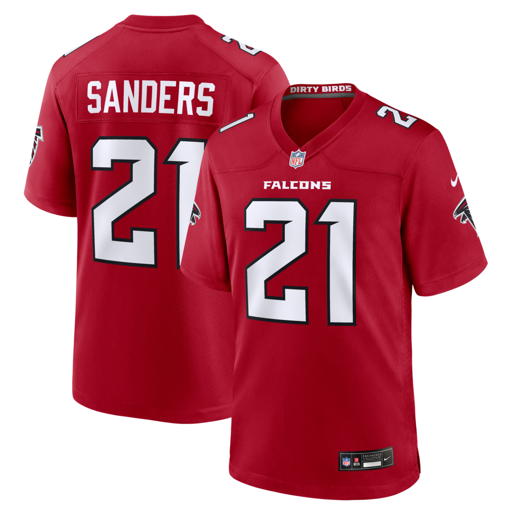 Men's Atlanta Falcons Deion Sanders Nike Red Retired Player Game Jersey - Jersey
