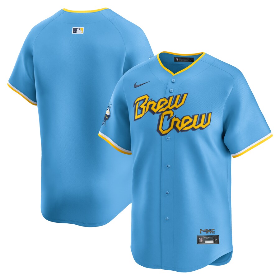 Men's Milwaukee Brewers Nike Light Blue City Connect Limited Jersey - Jersey