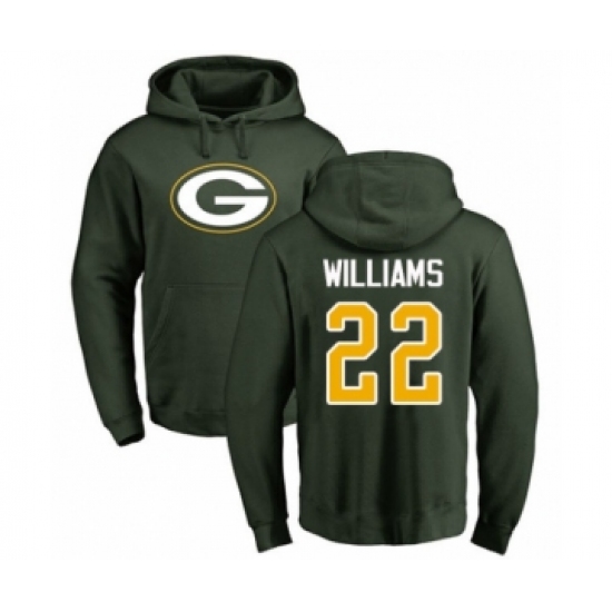 Football Green Bay Packers #22 Dexter Williams Green Name & Number Logo Pullover Hoodie - Jersey