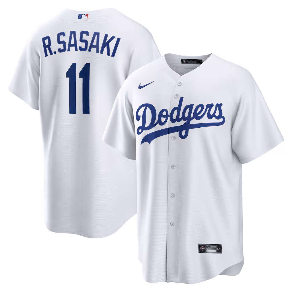 Men's Los Angeles Dodgers Rōki Sasaki Nike White Replica Jersey - Jersey
