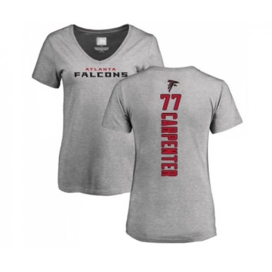 Football Women's Atlanta Falcons #77 James Carpenter Ash Backer T-Shirt - Jersey