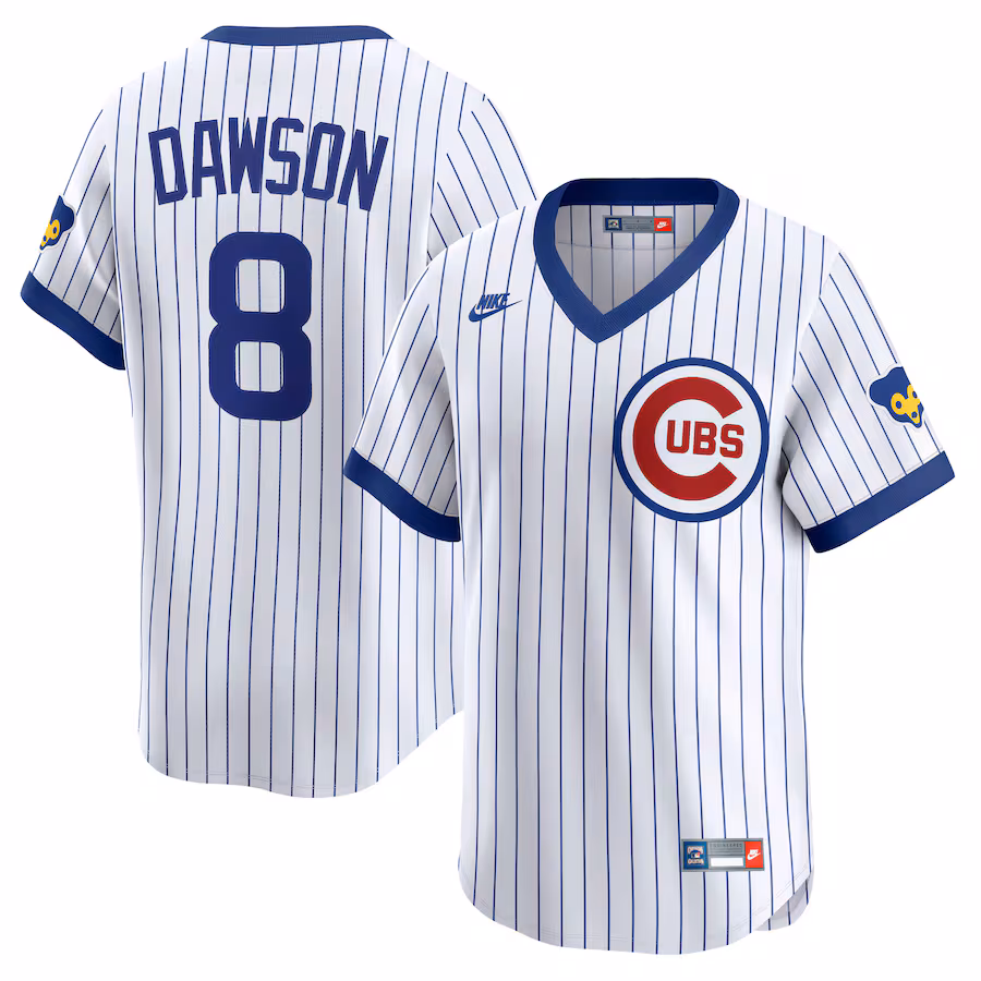 Men's Chicago Cubs Andre Dawson Nike White Throwback Cooperstown Collection Limited Jersey - Jersey
