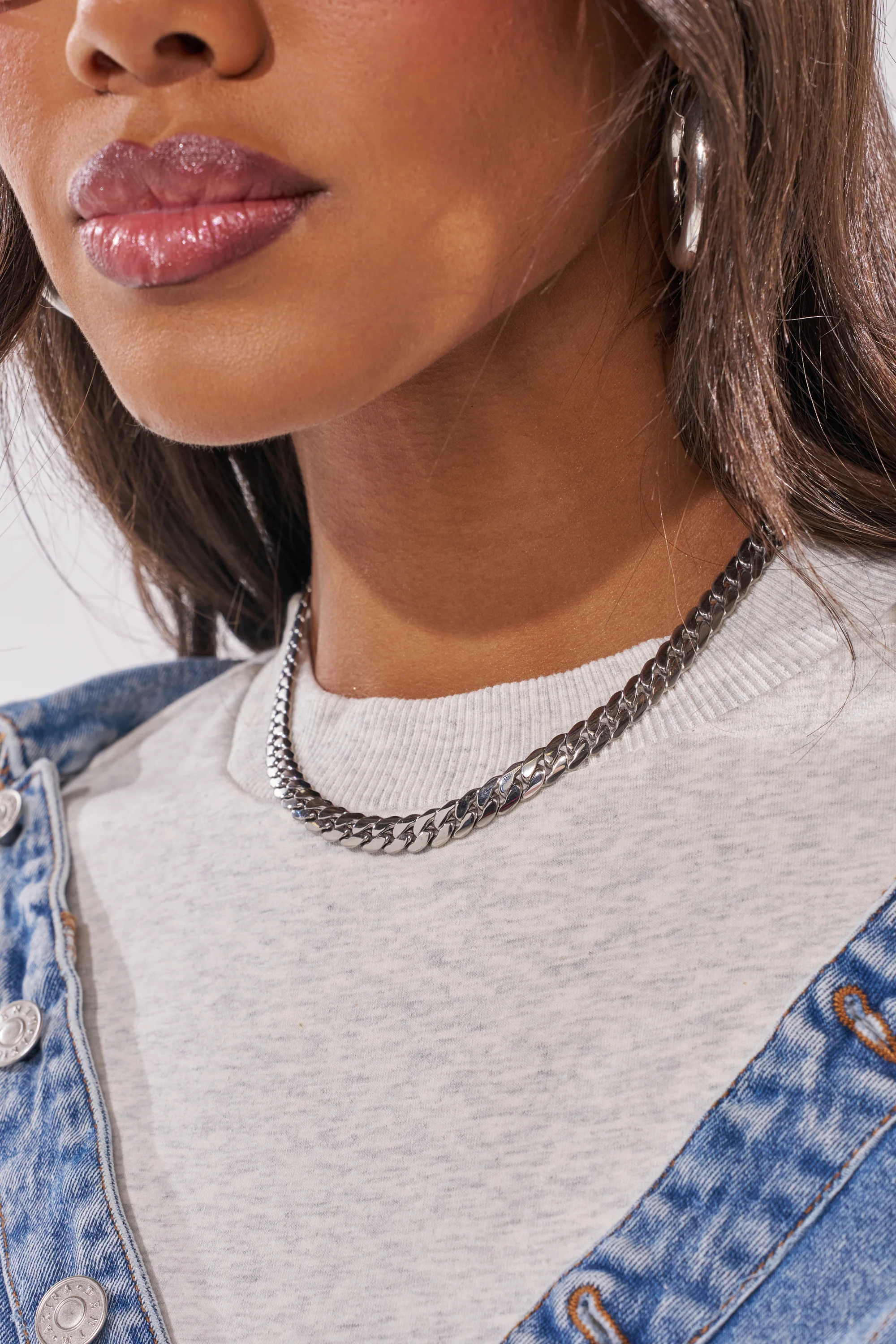16 INCH MIAMI CHAIN 8MM IN SILVER - Akira Wear