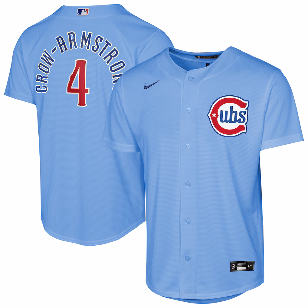Youth Chicago Cubs Pete Crow-Armstrong Nike Light Blue Alternate 2 Replica Jersey - Jersey