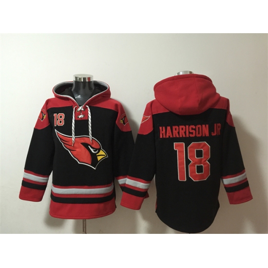 Men's Arizona Cardinals #18 Marvin Harrison Jr. Black Ageless Must-Have Lace-Up Pullover Hoodie - Jersey