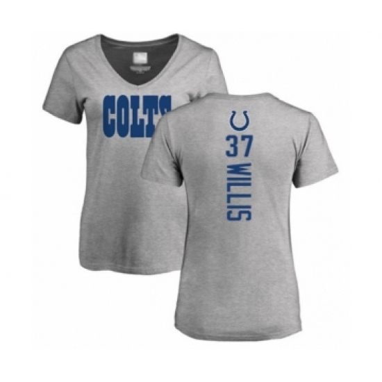 Football Women's Indianapolis Colts #37 Khari Willis Ash Backer T-Shirt - Jersey