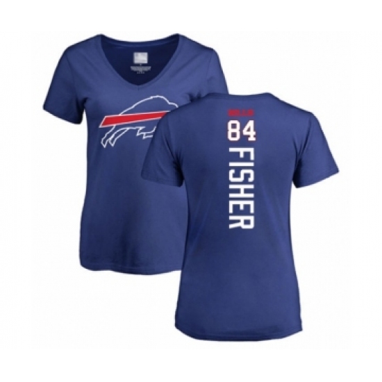 Football Women's Buffalo Bills #84 Jake Fisher Royal Blue Backer T-Shirt - Jersey