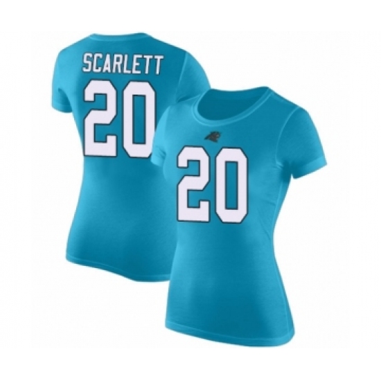 Football Women's Carolina Panthers #20 Jordan Scarlett Blue Rush Pride Name & Number T-Shirt - Jersey