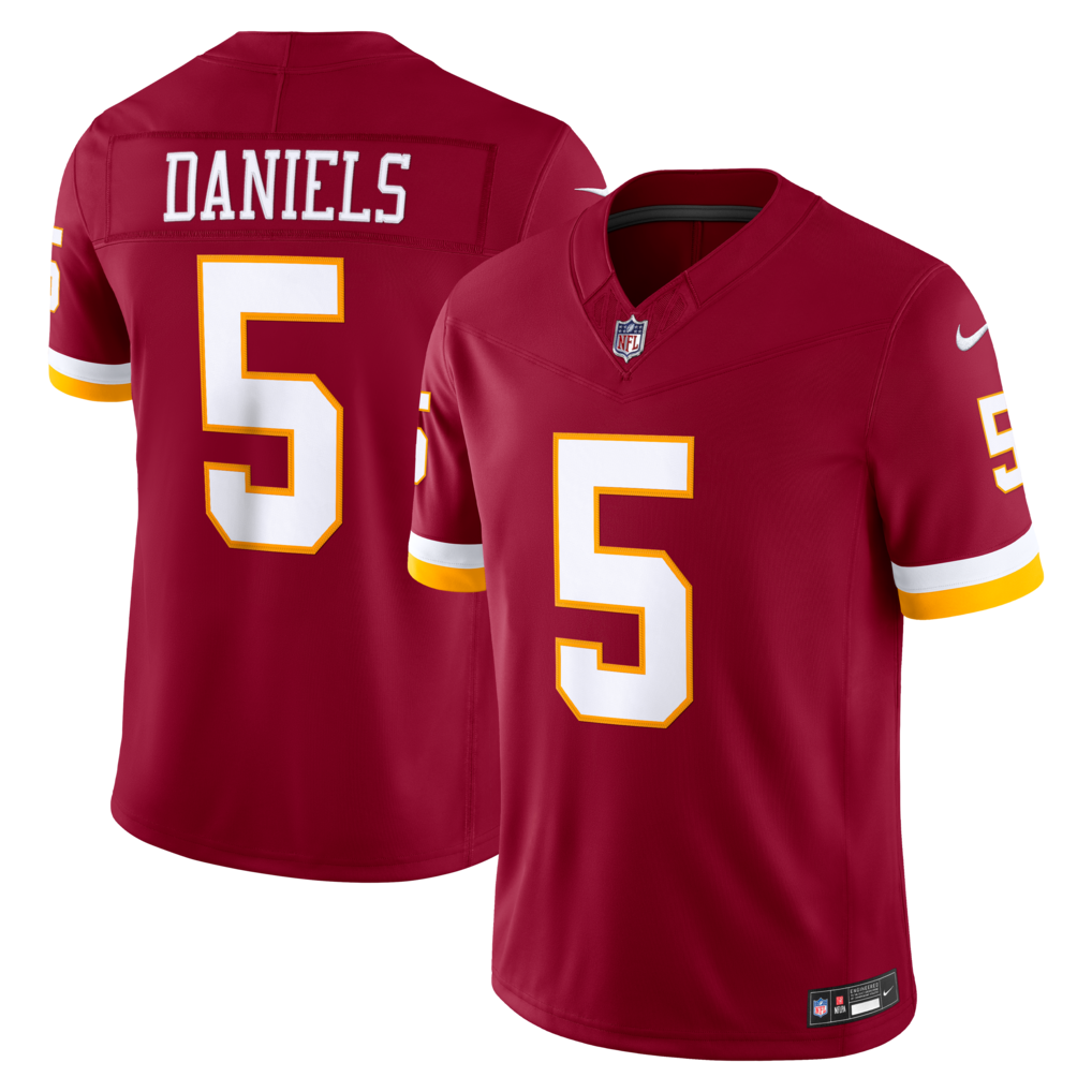 Men's Washington Commanders Jayden Daniels Nike Burgundy Vapor F.U.S.E. Sewn Down Limited Jersey - Jersey