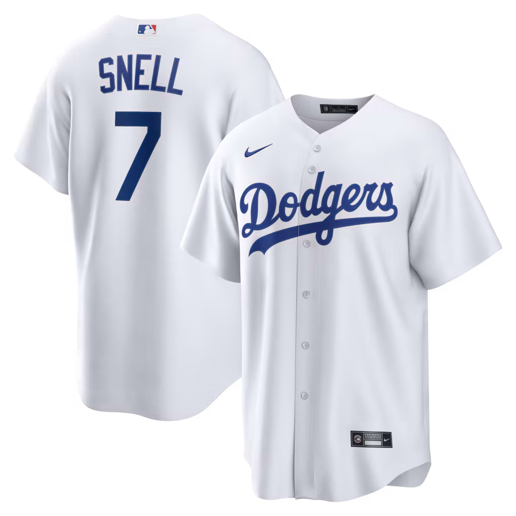 Men's Los Angeles Dodgers Blake Snell Nike White Home Replica Jersey - Jersey