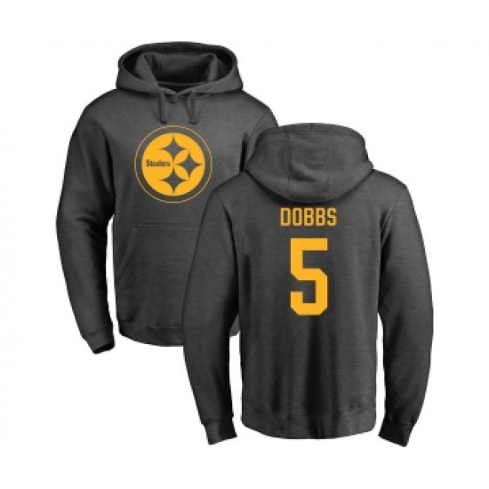 Football Pittsburgh Steelers #5 Joshua Dobbs Ash One Color Pullover Hoodie - Jersey