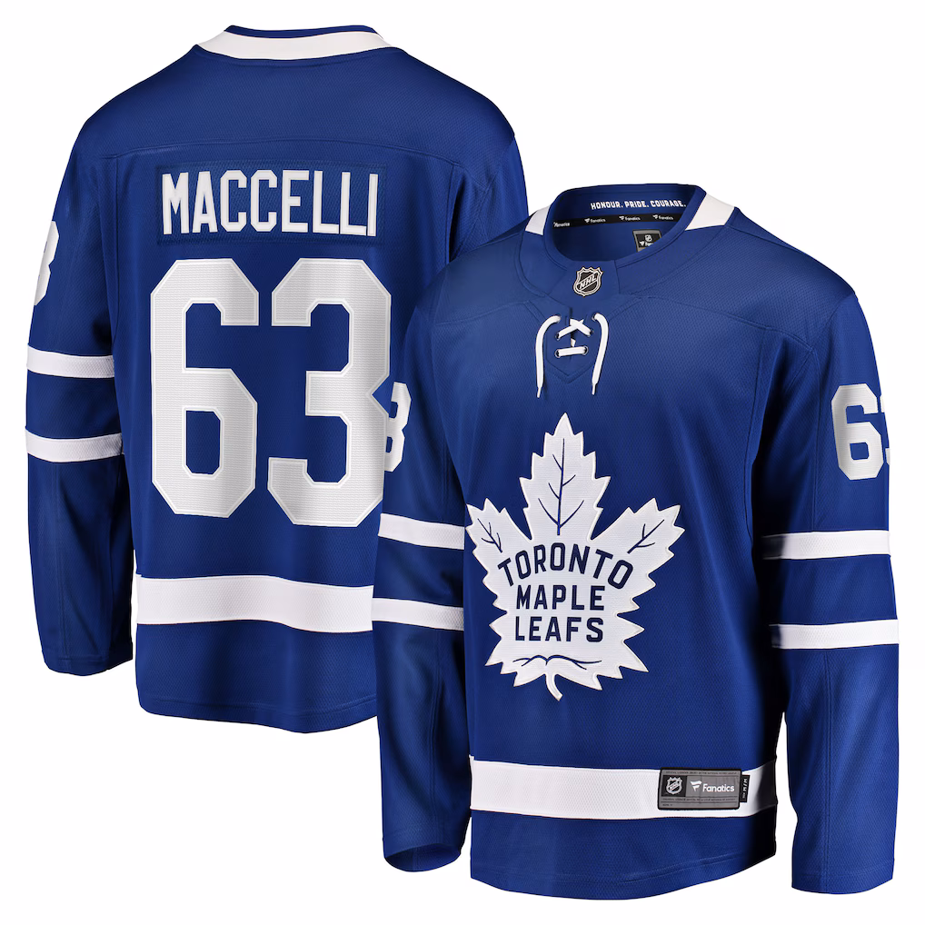 Men's Toronto Maple Leafs Matias Maccelli Fanatics Blue Home Breakaway Jersey - Jersey