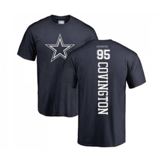 Football Dallas Cowboys #95 Christian Covington Navy Blue Backer T-Shirt - Jersey