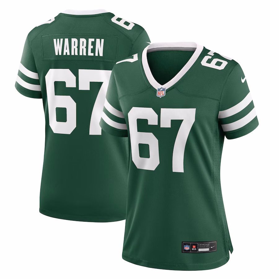 Women's New York Jets Carter Warren Nike Legacy Green Game Jersey - Jersey