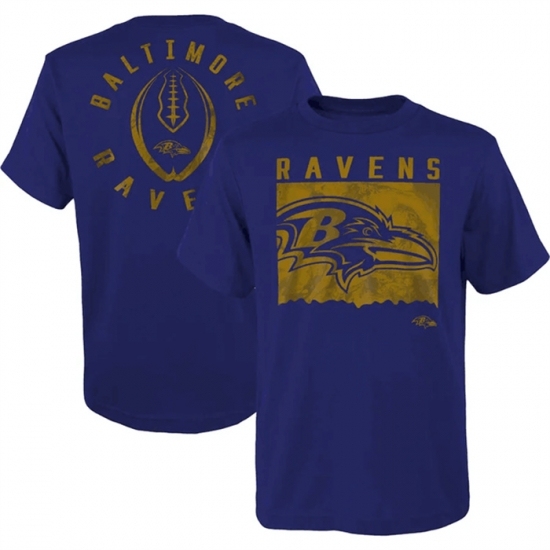 Men's Baltimore Ravens Purple Preschool Liquid Camo Logo T Shirt - Jersey