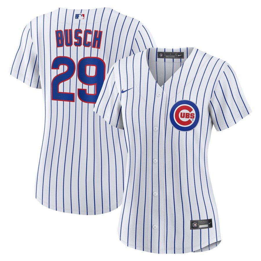 Women's Chicago Cubs Michael Busch Nike White Home Replica Jersey - Jersey