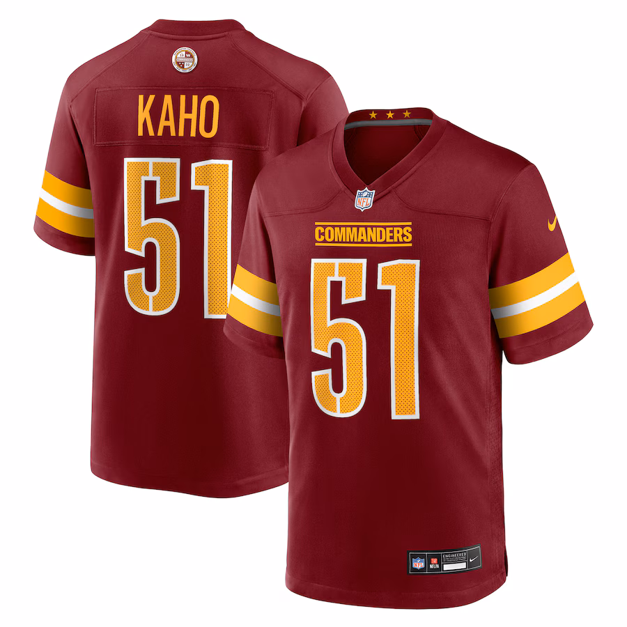 Men's Washington Commanders Ale Kaho Nike Burgundy Team Game Jersey - Jersey