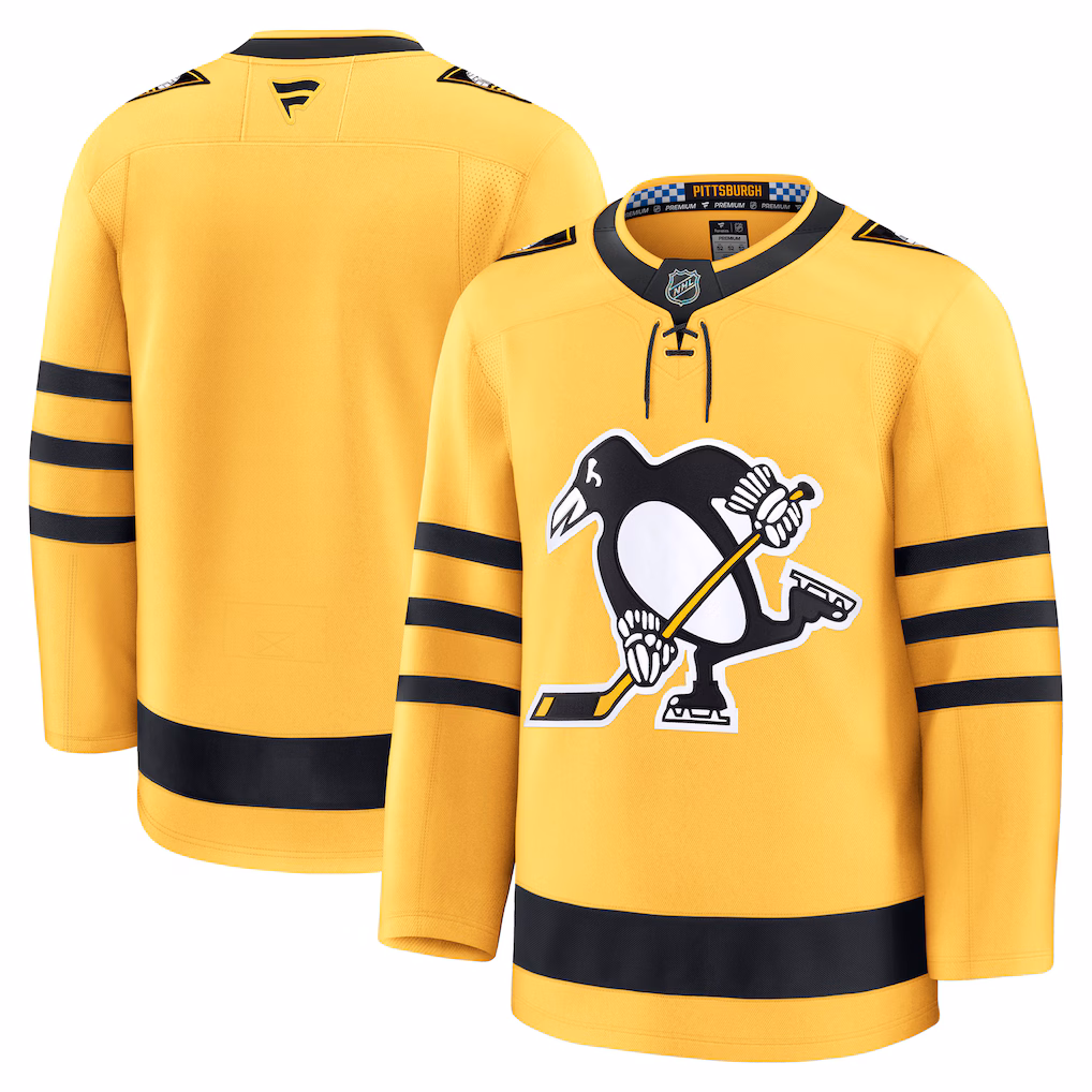 Men's Pittsburgh Penguins Fanatics Gold Alternate Premium Jersey - Jersey