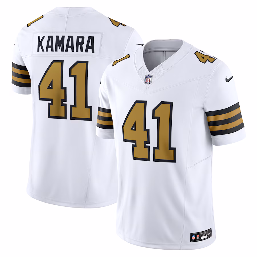 Men's New Orleans Saints Alvin Kamara Nike White Alternate Vapor F.U.S.E. Limited Jersey - Jersey