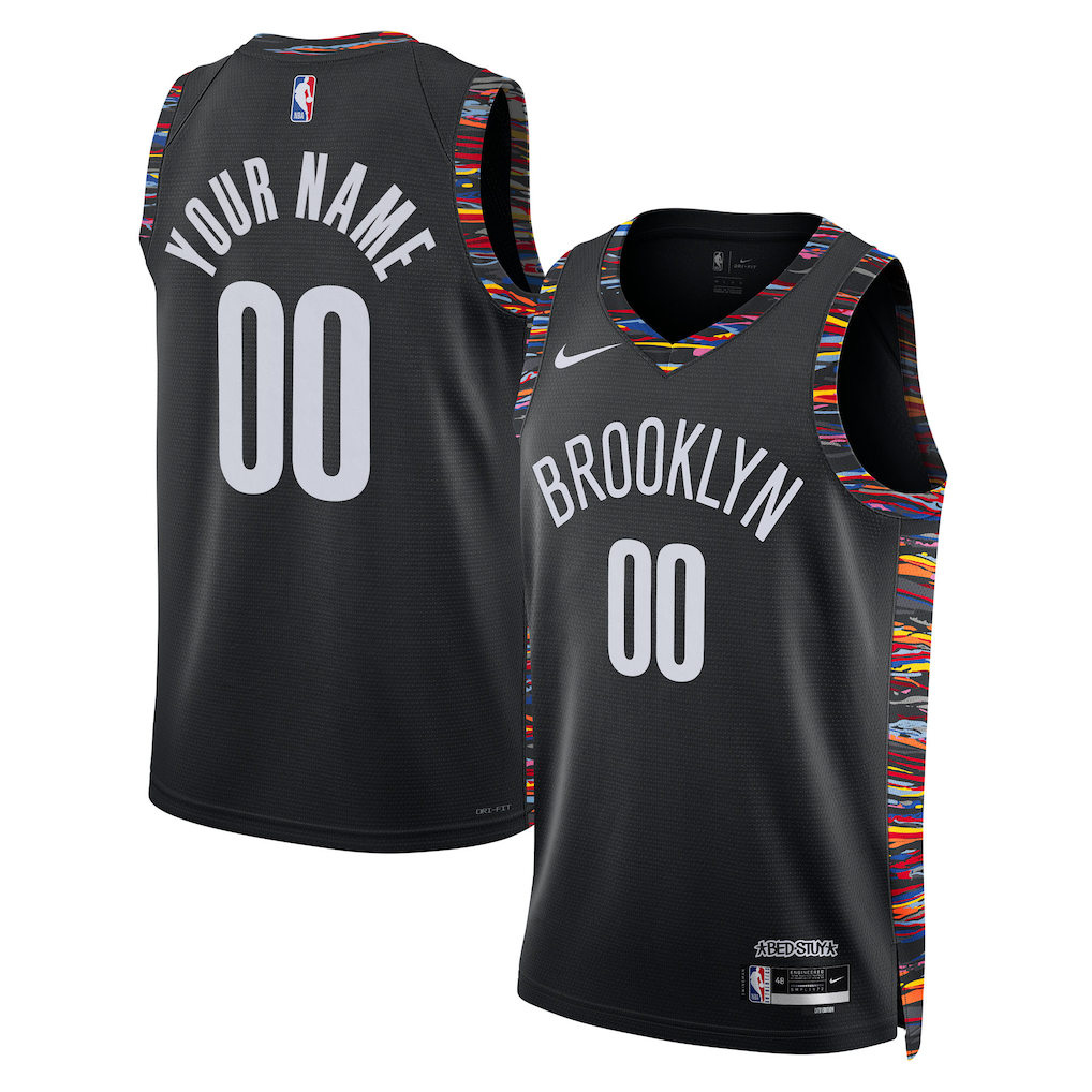 Unisex Brooklyn Nets Nike Black 2025/26 City Edition Swingman Custom Jersey - Jersey