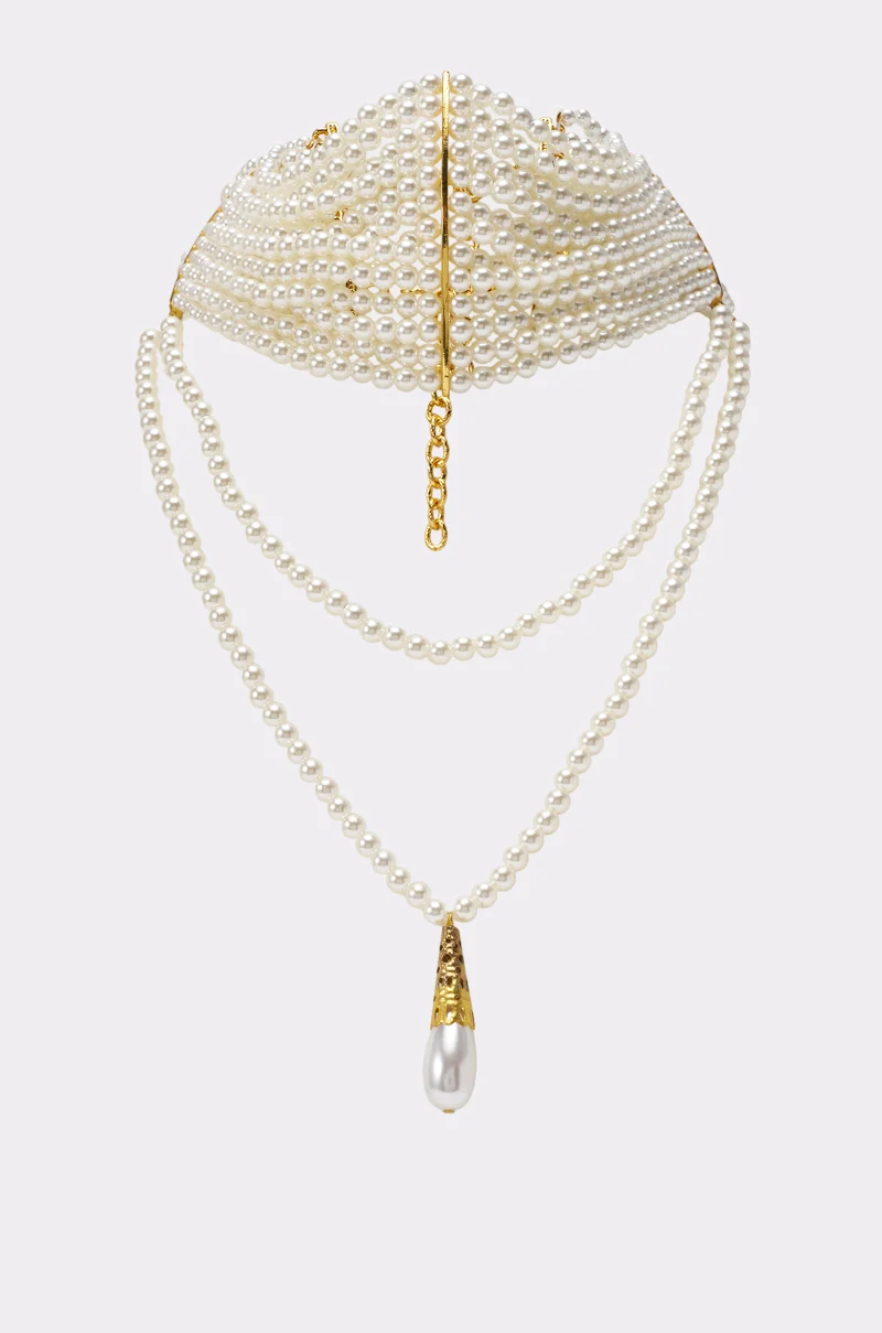 PEARL GIRL LARIAT CHOKER - Akira Wear