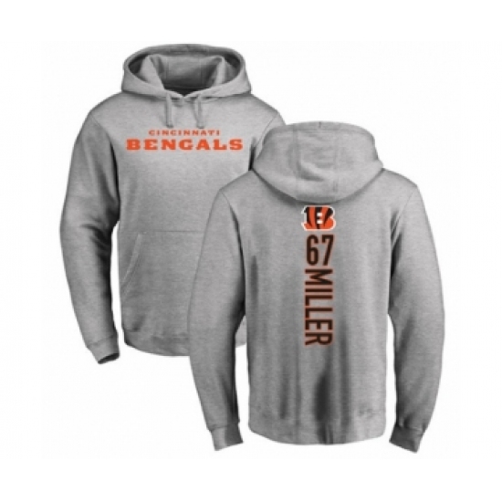 Football Cincinnati Bengals #67 John Miller Ash Backer Pullover Hoodie - Jersey