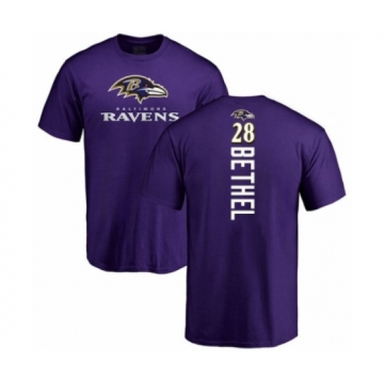 Football Baltimore Ravens #28 Justin Bethel Purple Backer T-Shirt - Jersey